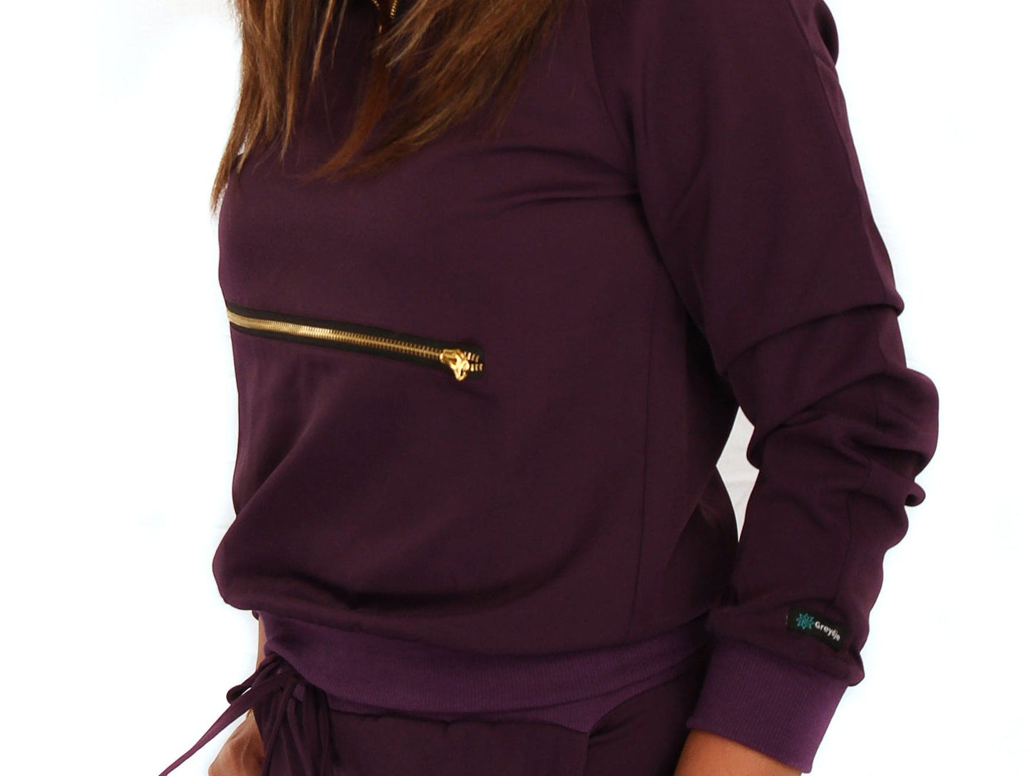 Women’s Long Sleeve Scrub Top With Front Zipper Pocket