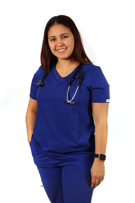 Sandy V neck scrub top with side pockets