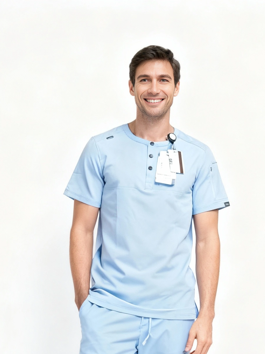 Men left upper pocket Crew Neck Top