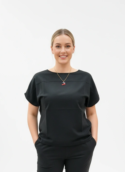 Riley Round Crew Neck Scrub Top