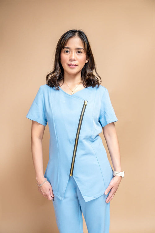 Kate front zipper scrub top