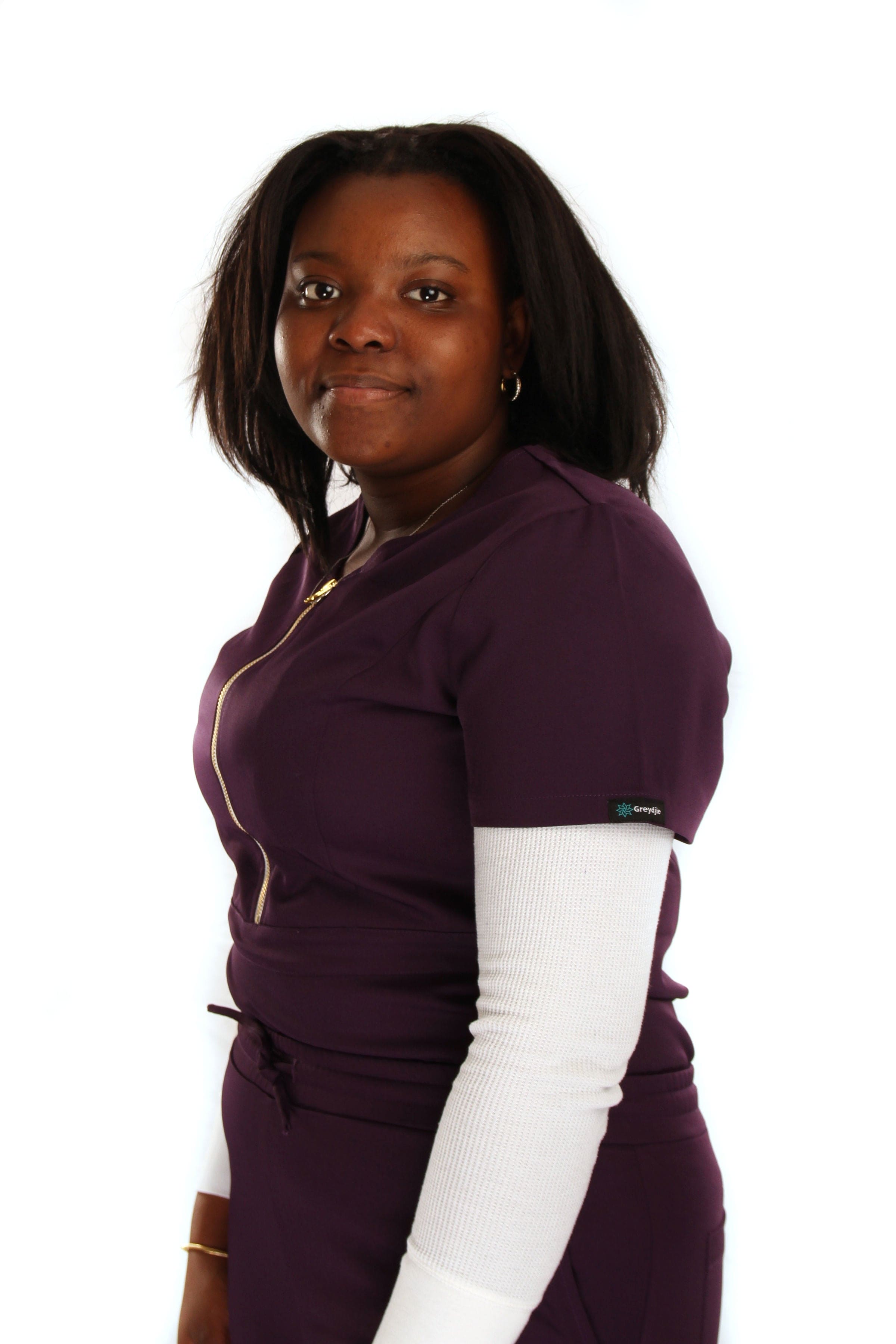 Women’s Tuck in Half Middle Zipper Scrub Top