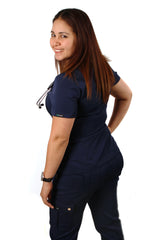 Women’s Tuck in Half Middle Zipper Scrub Top