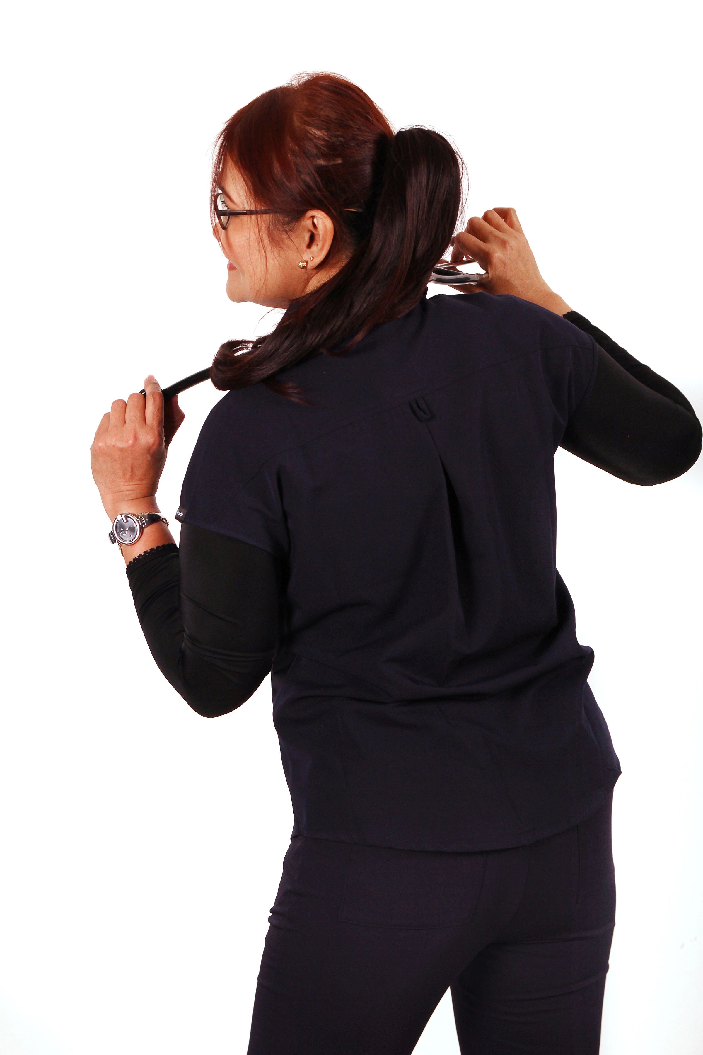 Anaya side pockets scrub top