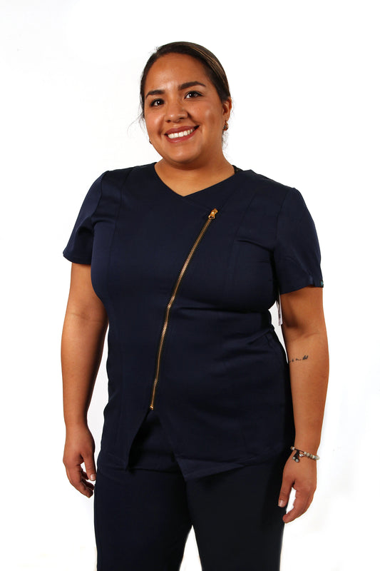Kate front zipper scrub top