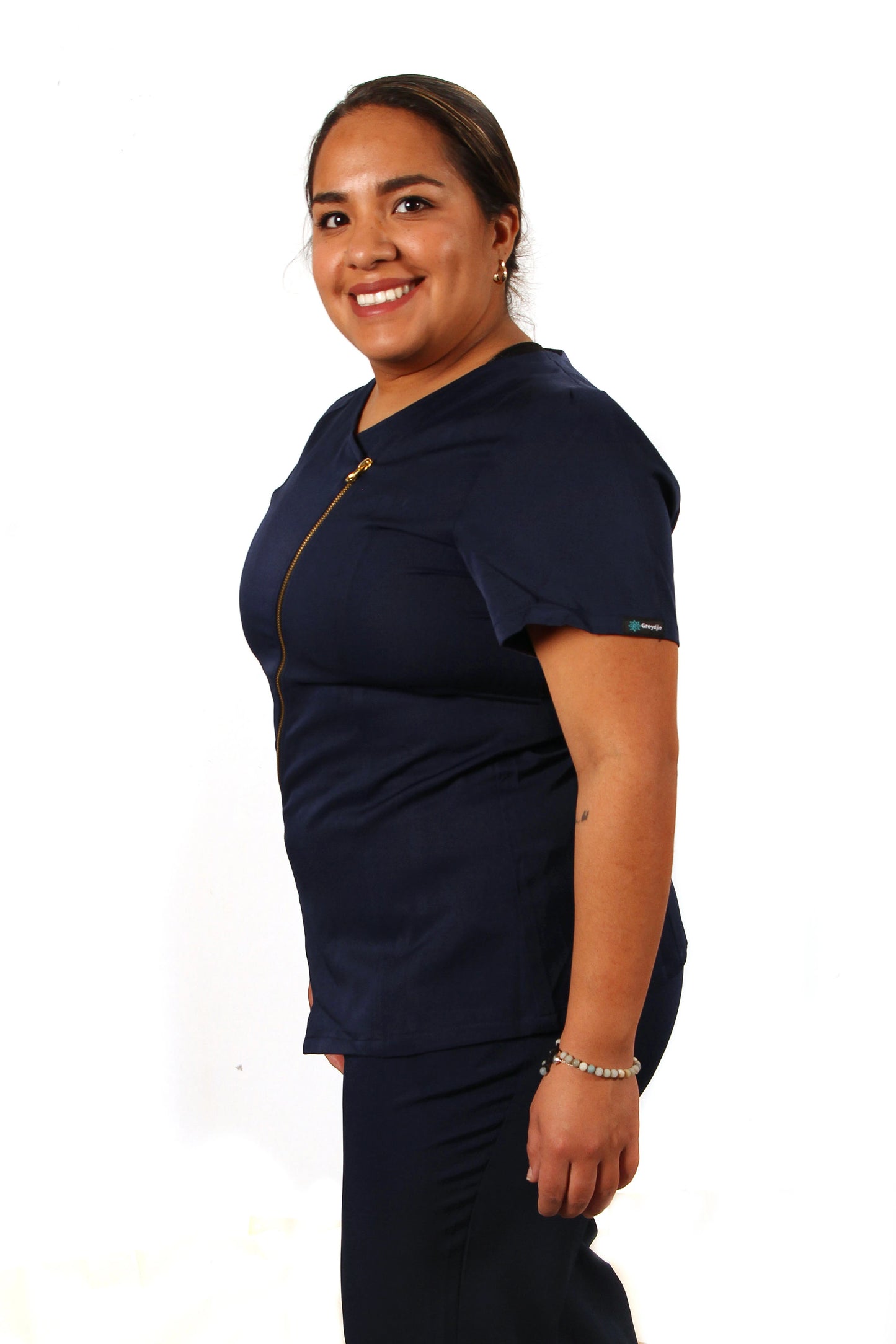 Kate front zipper scrub top