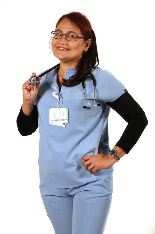 Roya scrub  mock neck top