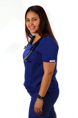 Sandy V neck scrub top with side pockets