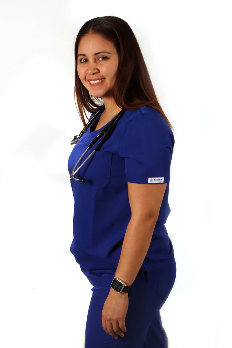 Sandy V neck scrub top with side pockets