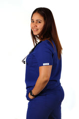 Sandy V neck scrub top with side pockets
