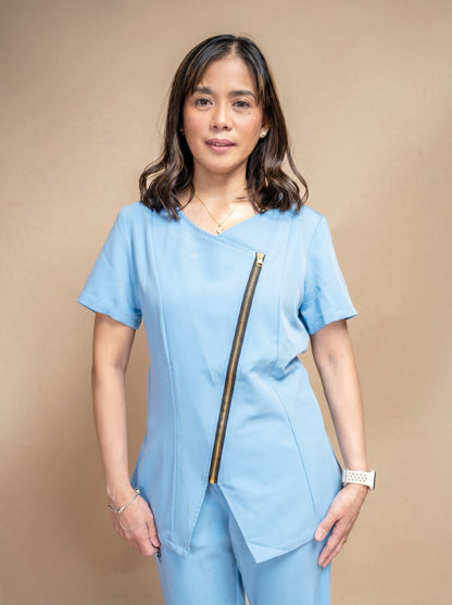 Kate front zipper scrub top