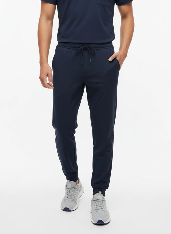 Men’s Jogger Scrub Pants with Elastic Waistband and Cargo Pocket