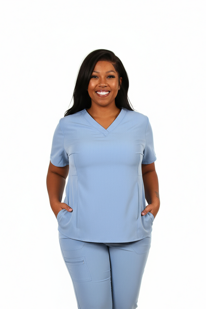 Zena V neck  with 2 side pockets