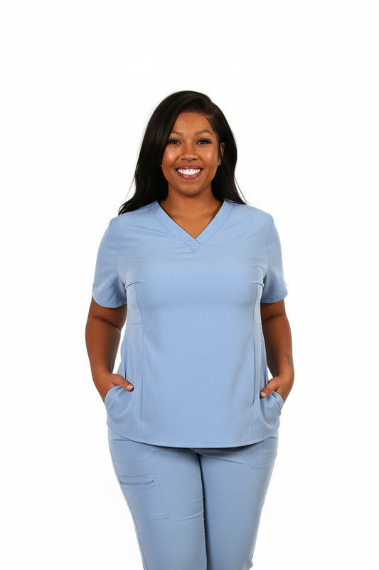 Zena V neck  with 2 side pockets