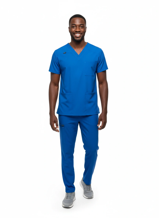 Men's V-neck 3 pockets Scrub Top