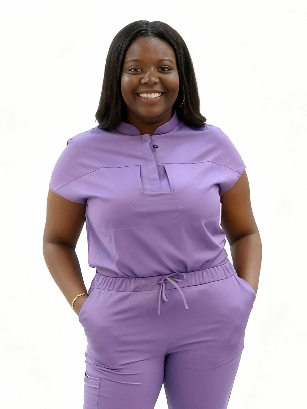 Katrina Mock Neck Scrub Top