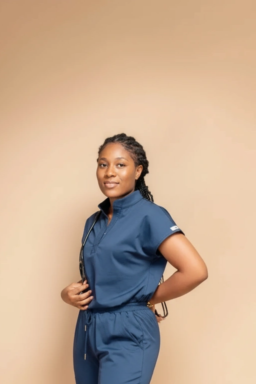 Magda  Stretch Mock Neck scrub Top