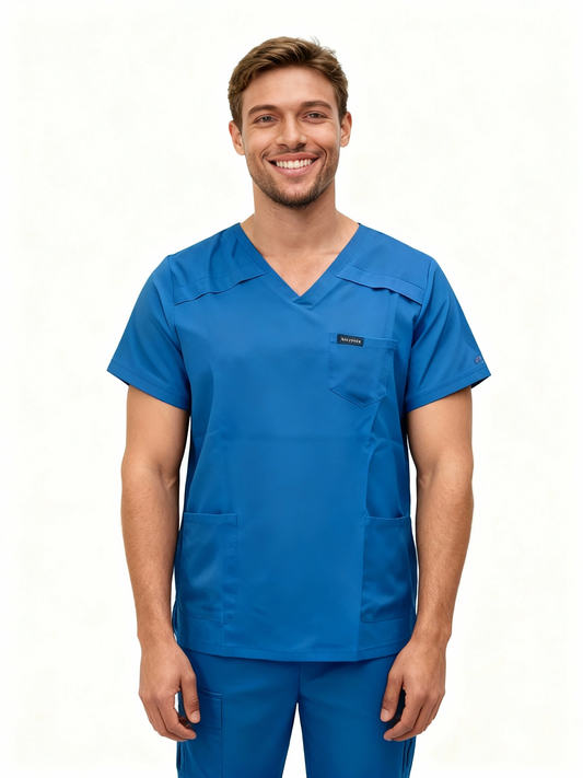 Men's V-neck 3 pockets Scrub Top