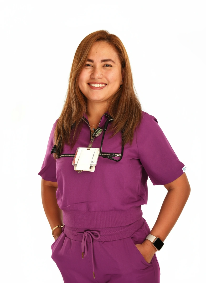 Levia Women’s Short Sleeve Scrub Top With Front Zipper Pocket