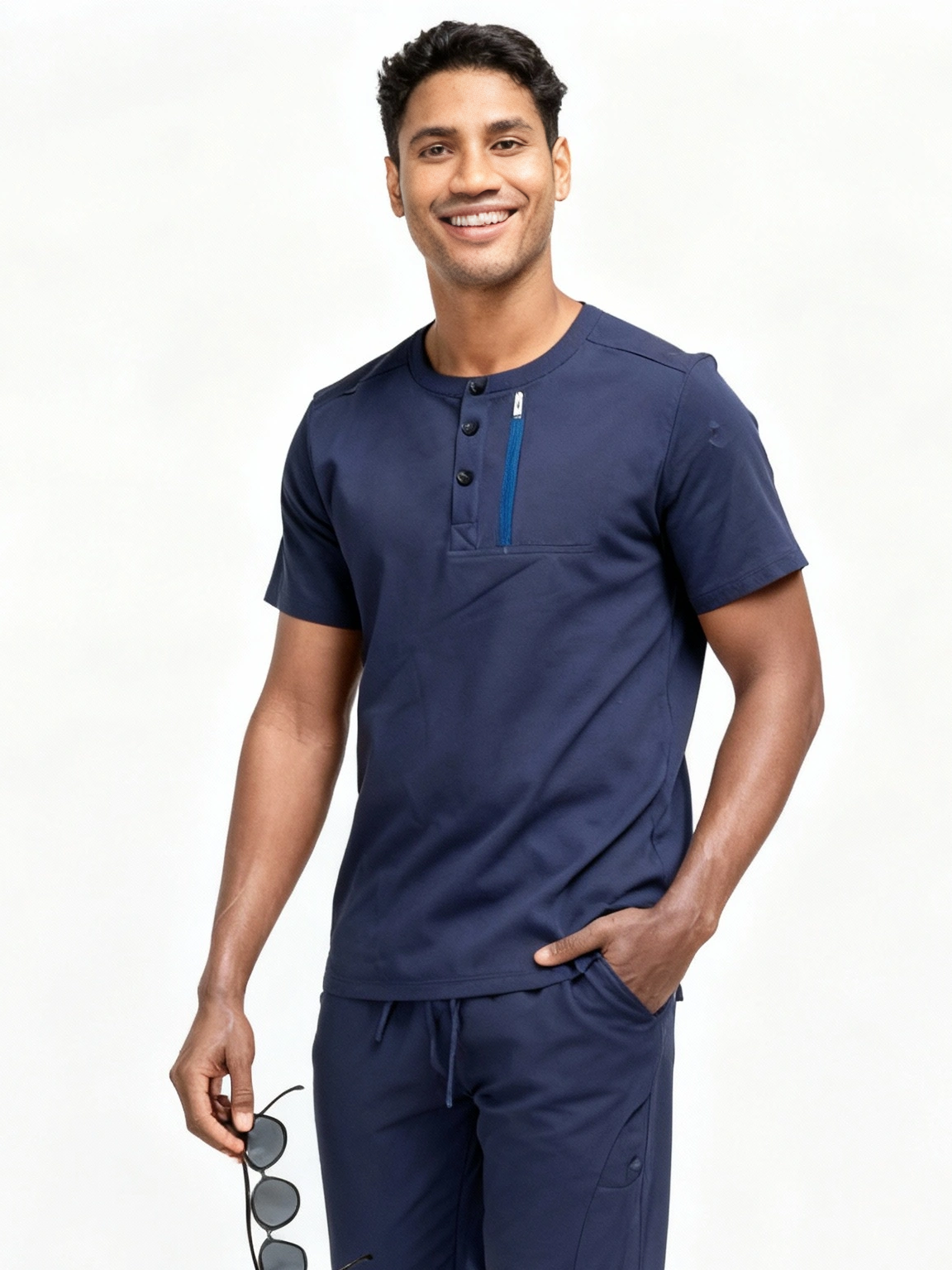 Men left upper pocket  Crew Neck Top