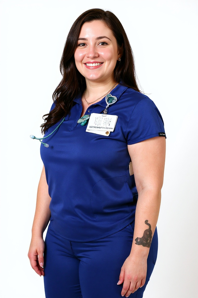 Roya mock neck scrub top with 2 side pockets