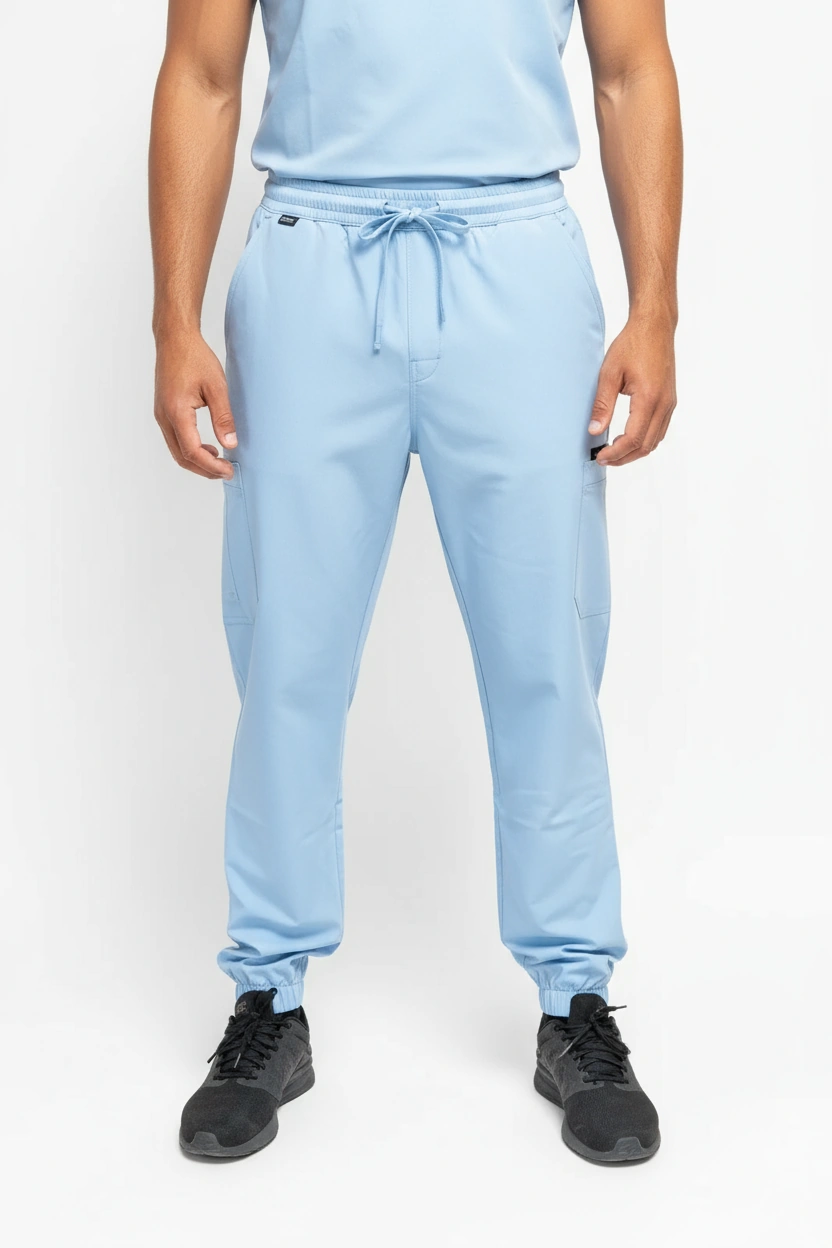 Men’s Jogger Scrub Pants with Elastic Waistband and Cargo Pocket