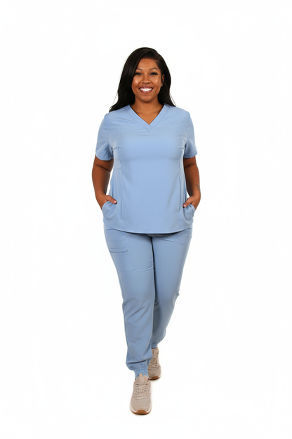 karine  V neck 2 side pockets top