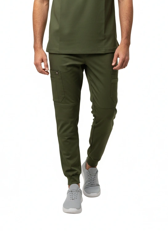 Men’s Jogger Scrub Pants with Elastic Waistband and Cargo Pocket