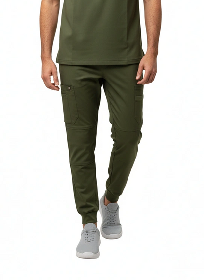 Men’s Jogger Scrub Pants with Elastic Waistband and Cargo Pocket