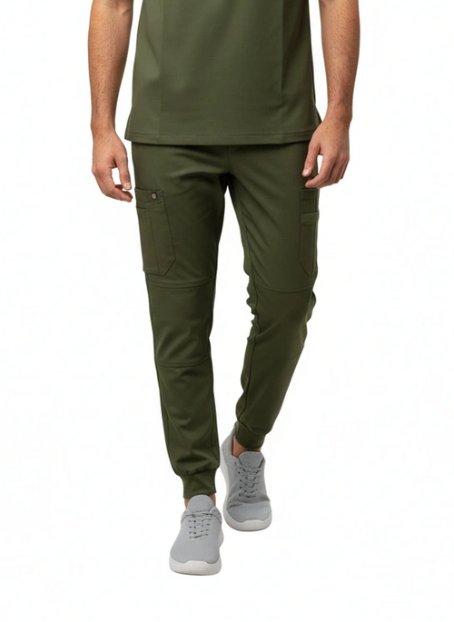 Men’s Jogger Scrub Pants with Elastic Waistband and Cargo Pocket