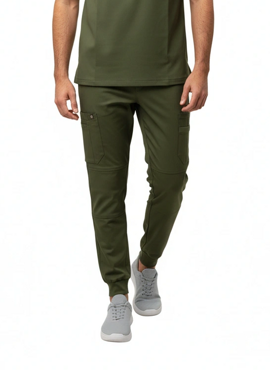 Men’s Jogger Scrub Pants with Elastic Waistband and Cargo Pocket