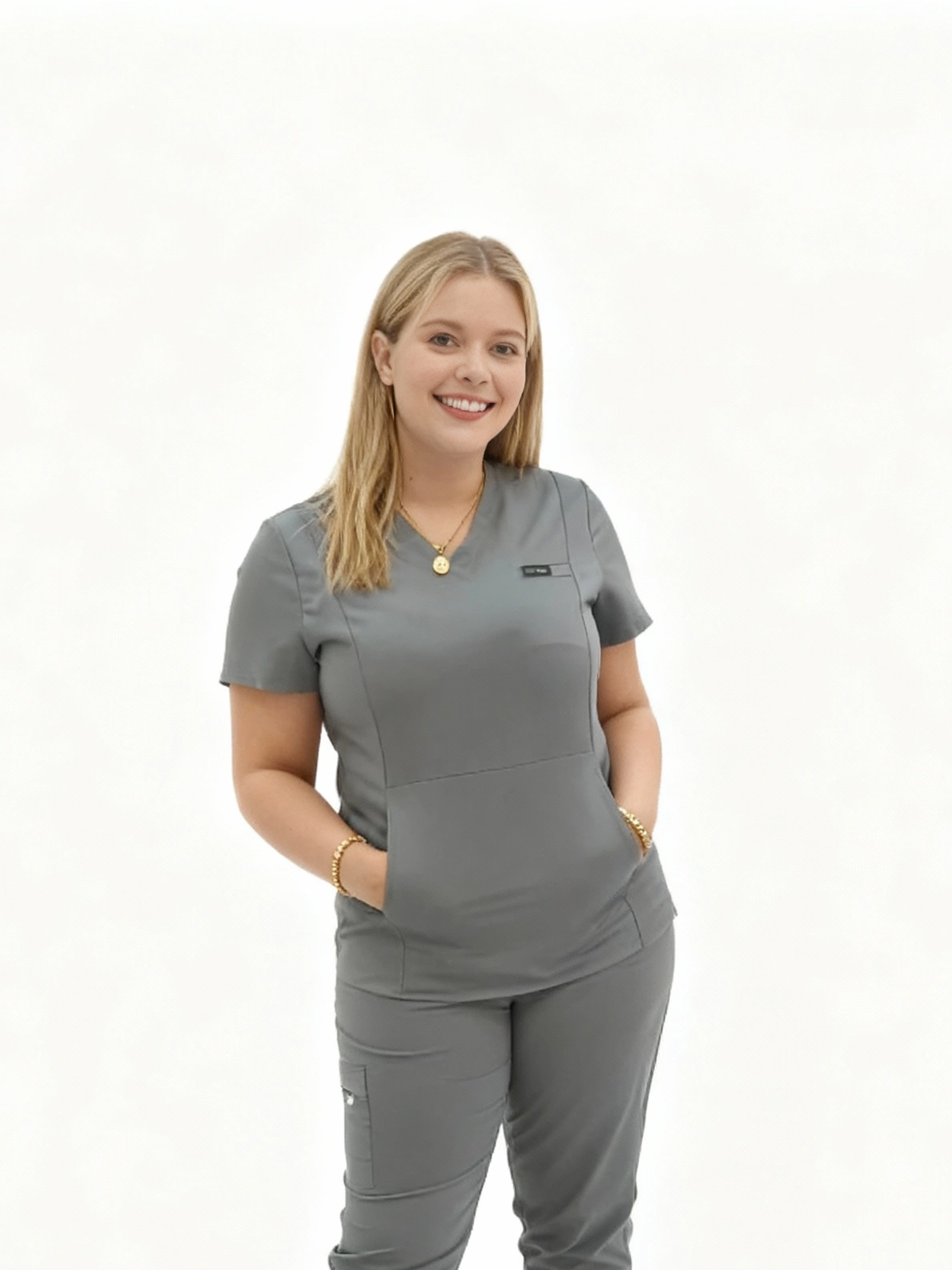 Zena V neck  with 2 side pockets