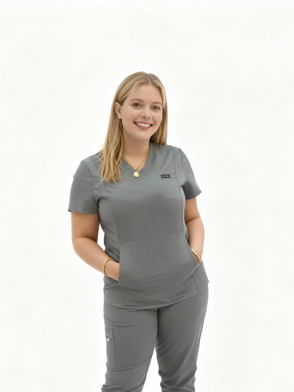 Zena V neck  with 2 side pockets