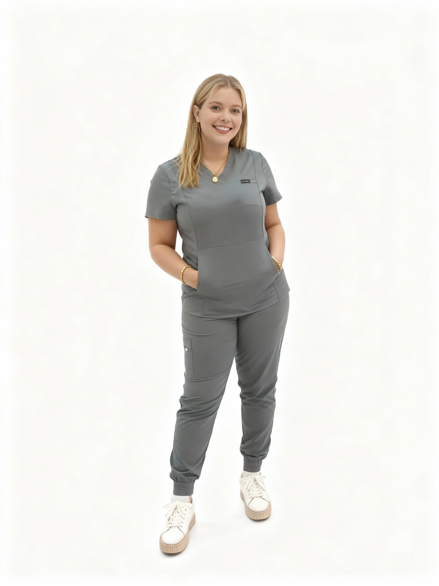 Zena V neck  with 2 side pockets
