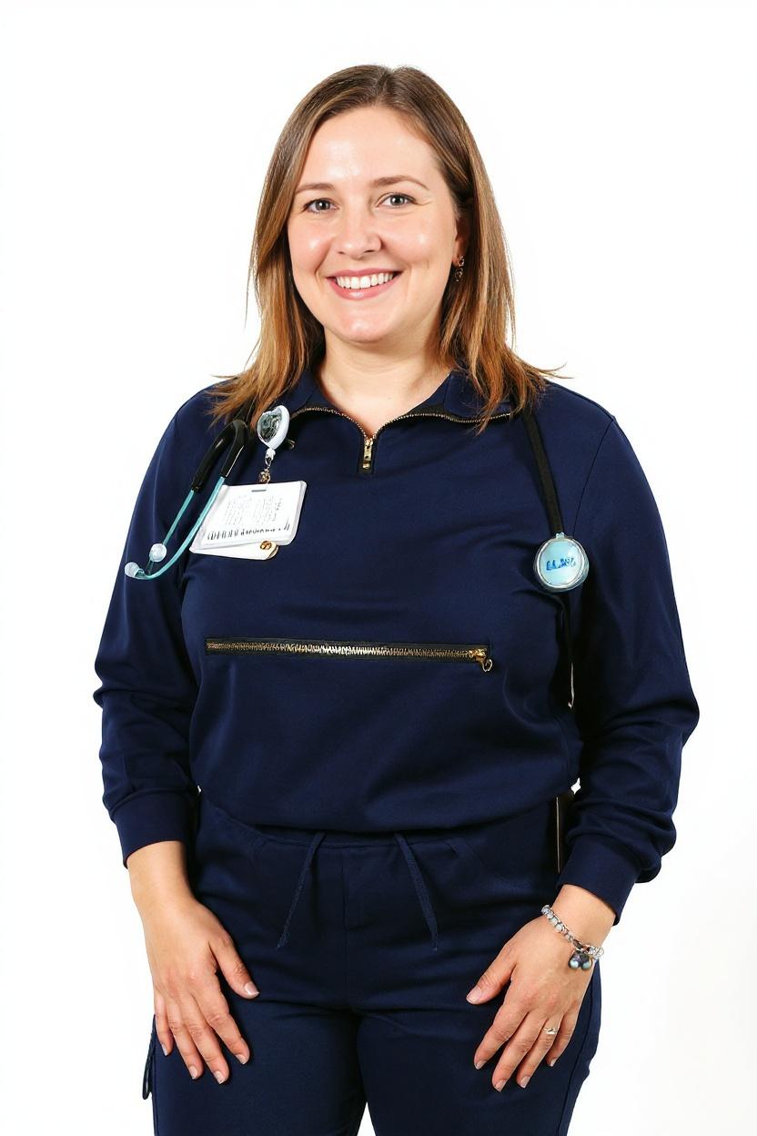 Women’s Long Sleeve Scrub Top With Front Zipper Pocket