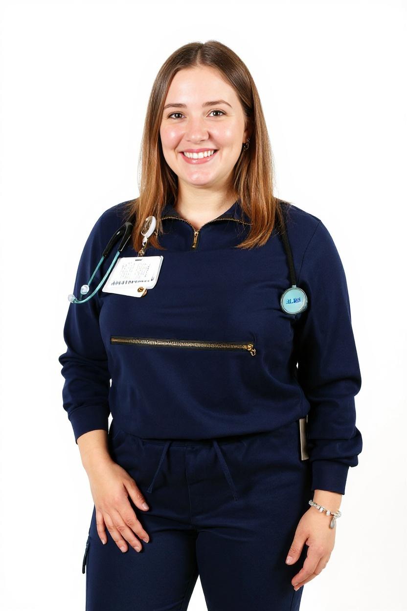 Women’s Long Sleeve Scrub Top With Front Zipper Pocket