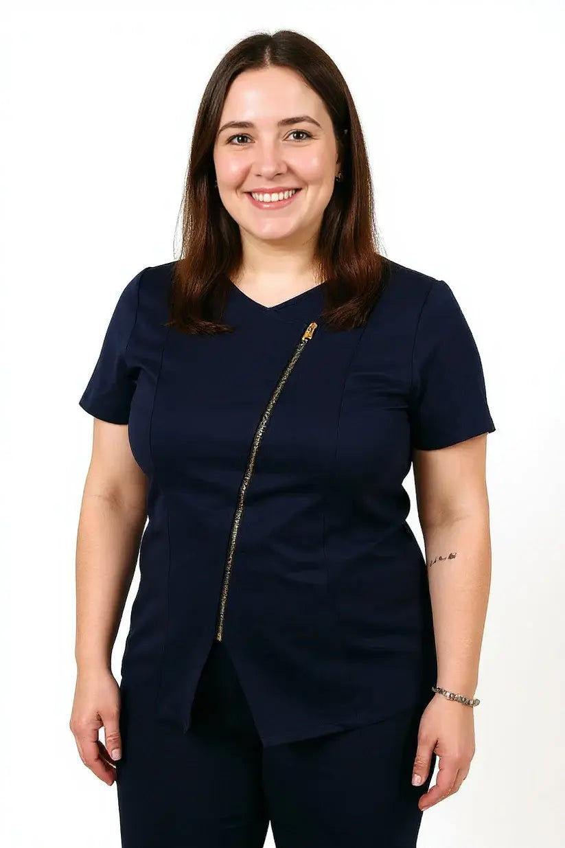 Kate front zipper scrub top