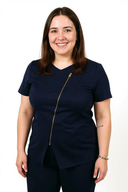 Kate front zipper scrub top